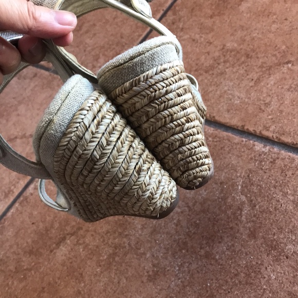 Maypol gray metallic wedge heel sandals shoes size 38 - Picture 16 of 16